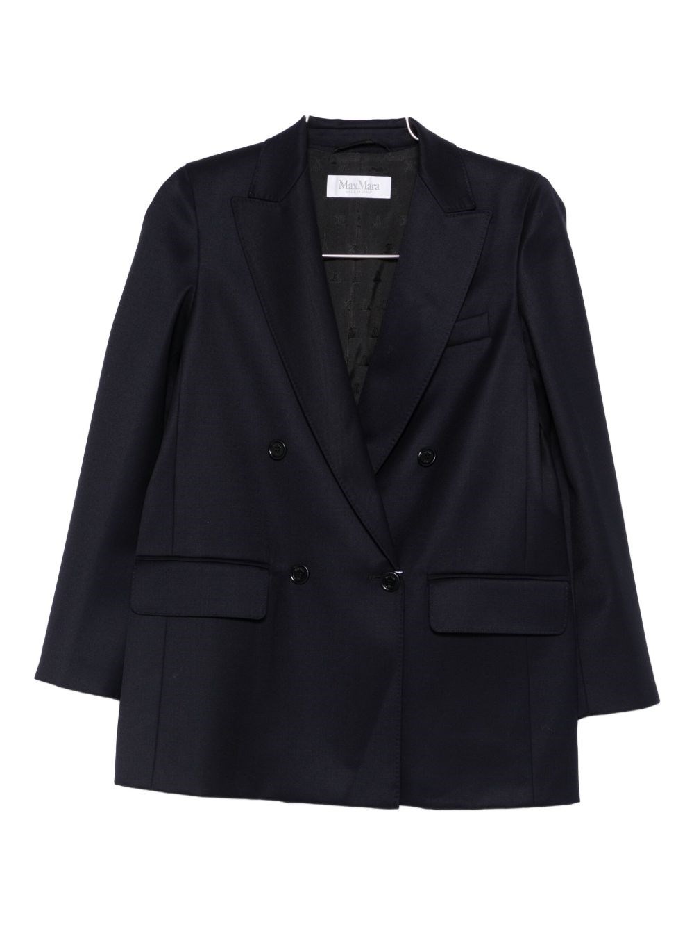 Max Mara Double-breasted Wool Jacket In Blue