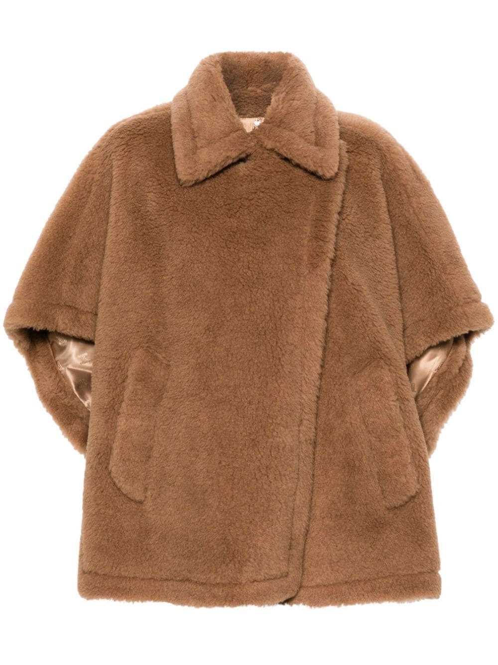 Max Mara Wool Cape In Brown