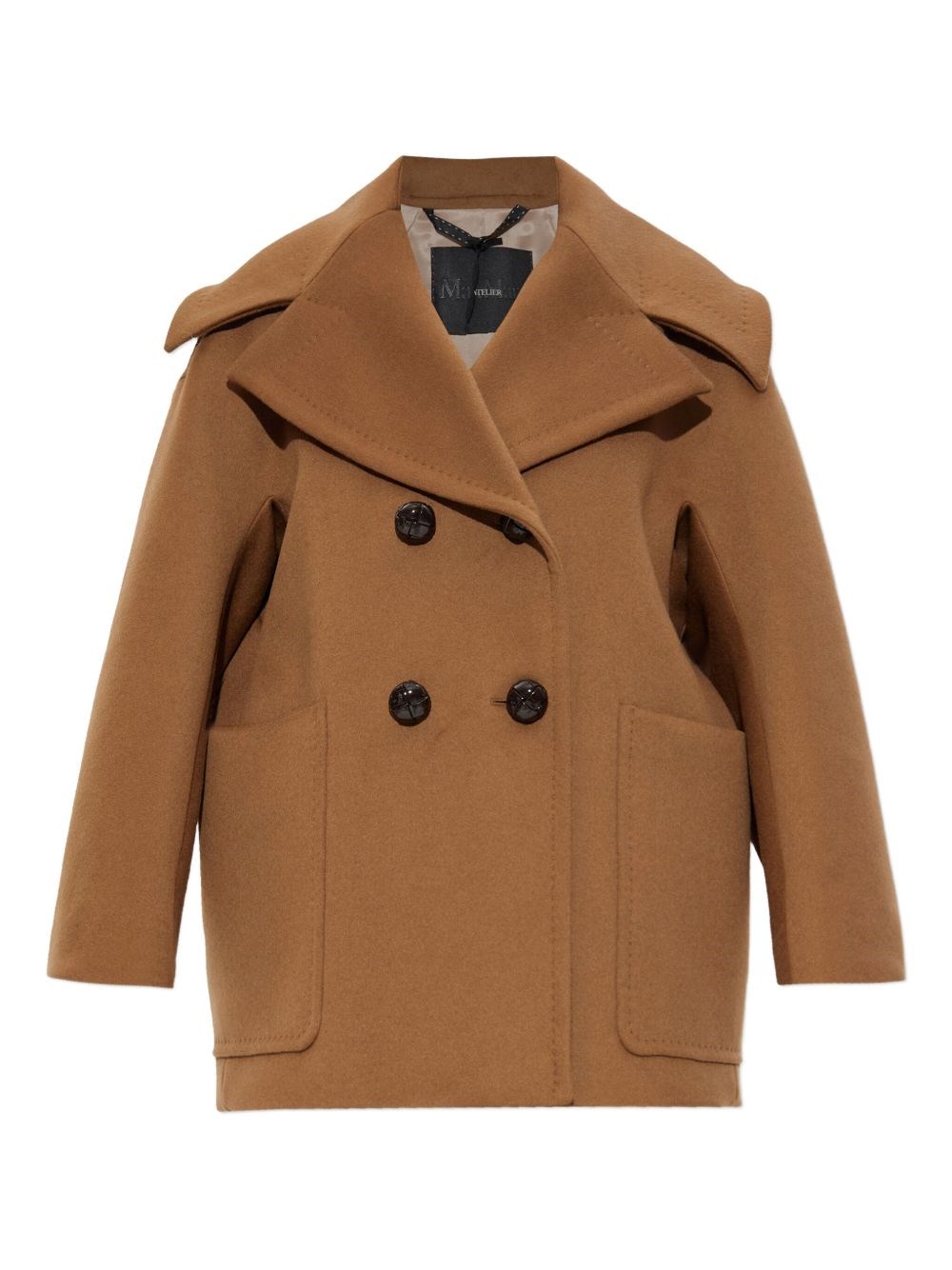 Max Mara Mario Double Breasted Cashmere Coat In Brown
