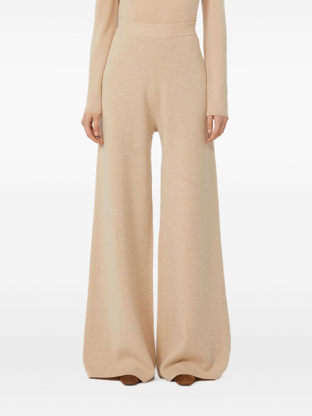 Max Mara Cashmere Wool Trousers In Sand