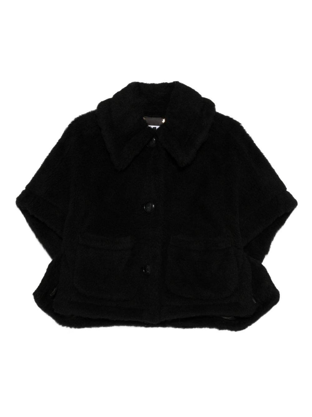 Max Mara Alpaca And Wool Blend Cape In Black