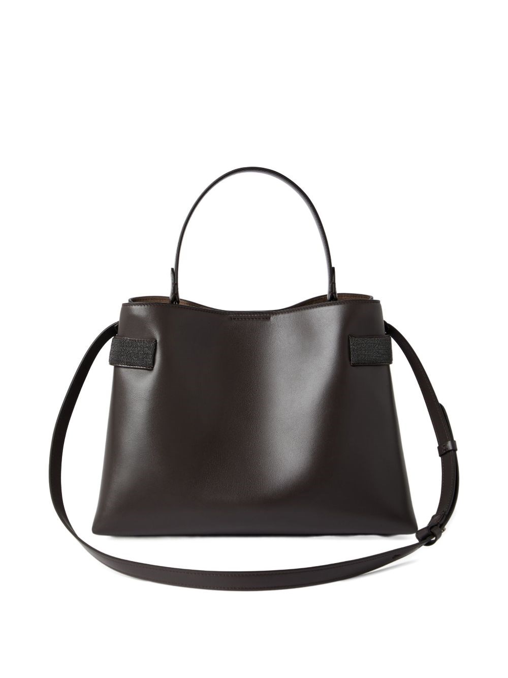 Brunello Cucinelli Women Brown Essence Top-handle Bag In Gray