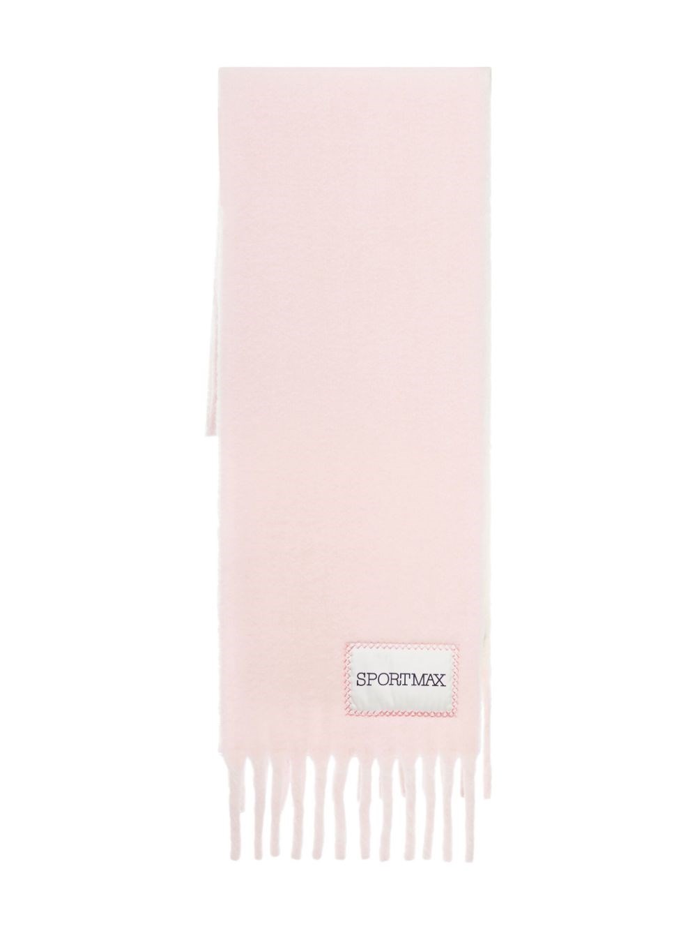 Sportmax Soft Wool Scarf Fringed Edges In Pink