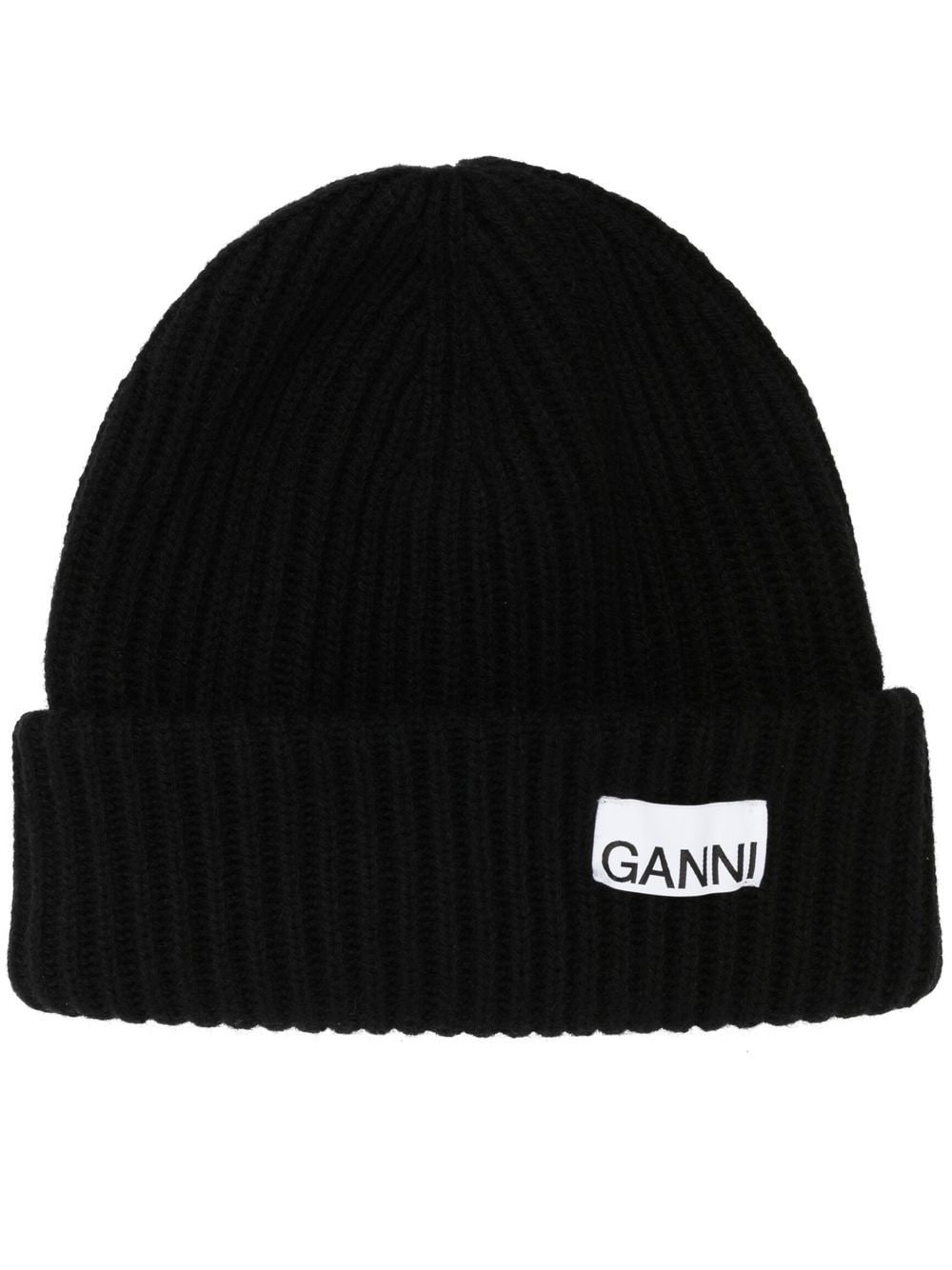GANNI Wool Ribbed Beanie - GANNI - Modalova