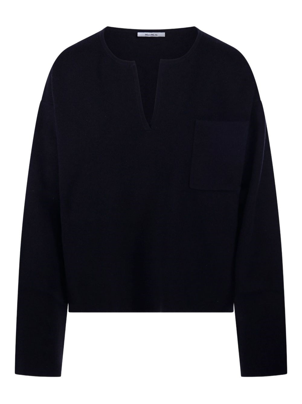 Max Mara V-neck Sweater In Cashmere Wool In Blue