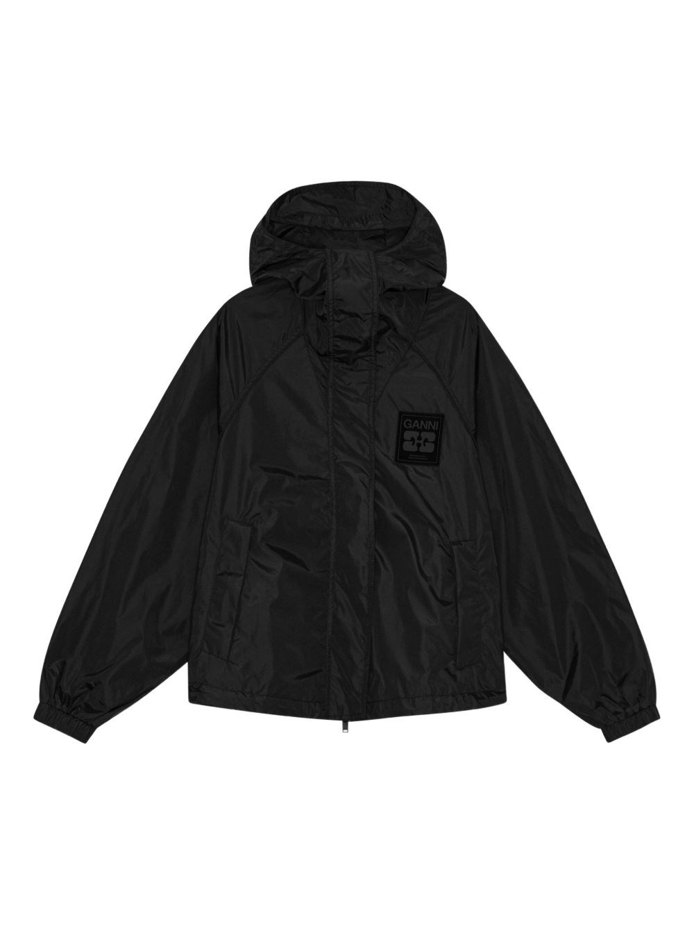 Ganni Nylon Blouson Jacket In Black