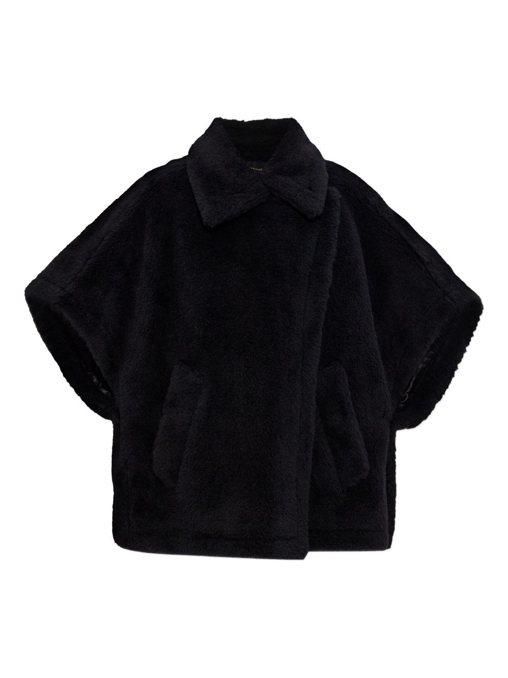Max Mara Wool Cape In Black