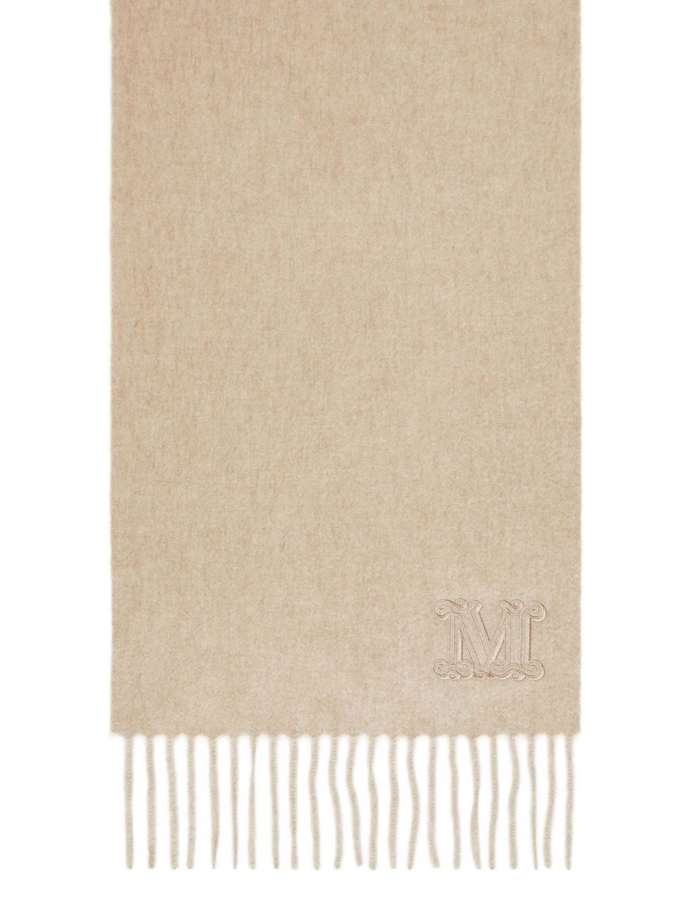 Max Mara Wsdalia Fringed Edge Scarf In Brown