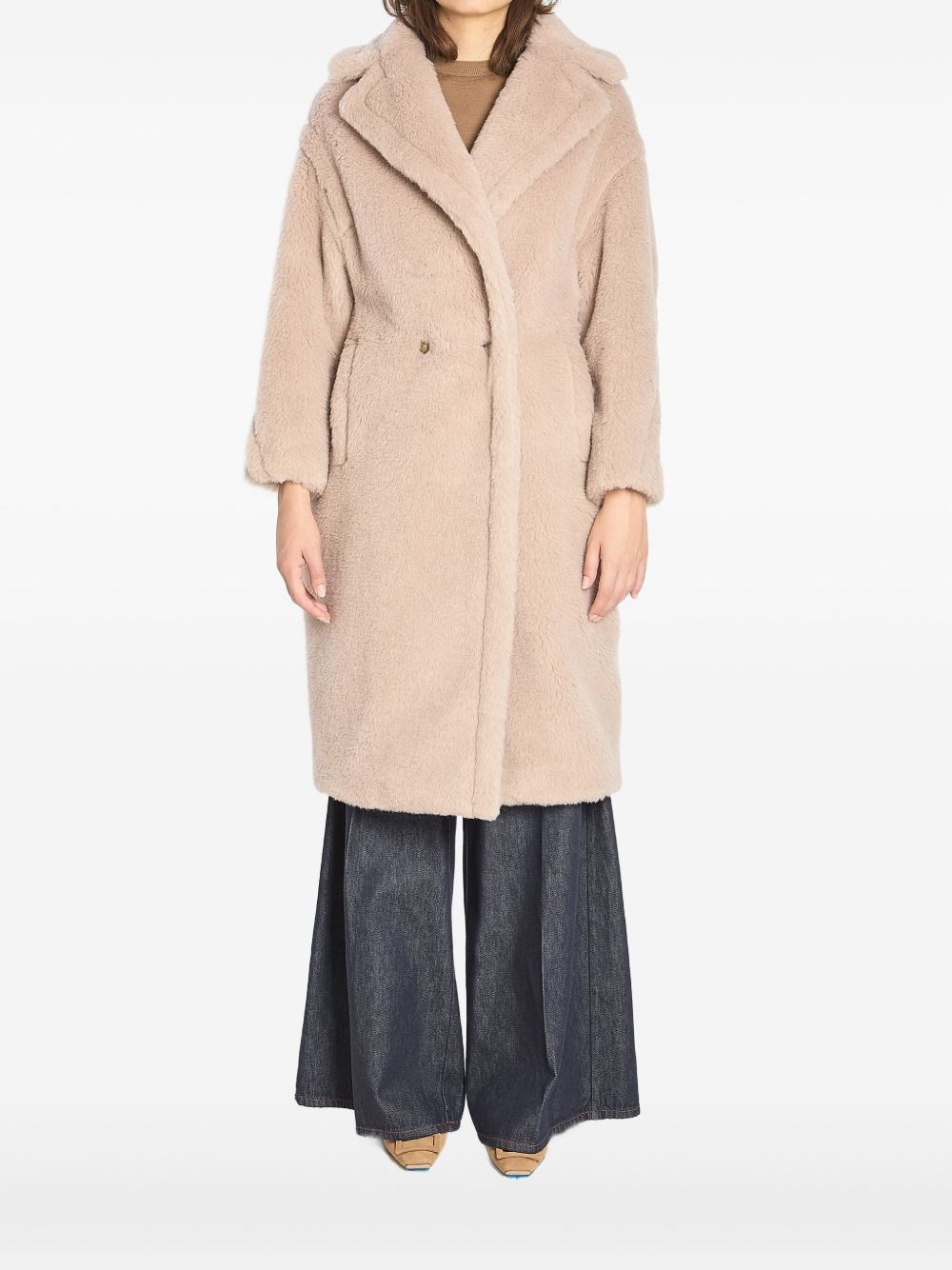 Max Mara Teddy Bear Icon Coat In Alpaca And Wool In Nude
