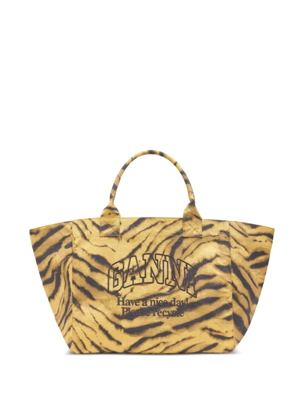 Ganni Recycled Cotton Xxl Tote Bag In Green