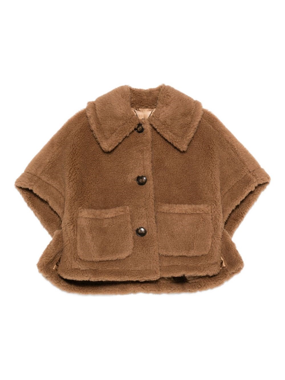 Max Mara Wool Cape In Brown