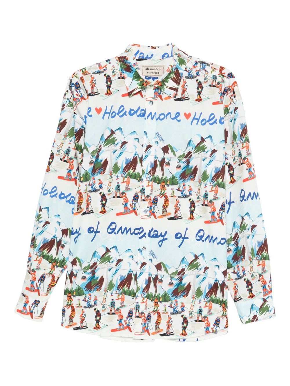 Alessandro Enriquez Blue Printed Shirt Jacket In Blue