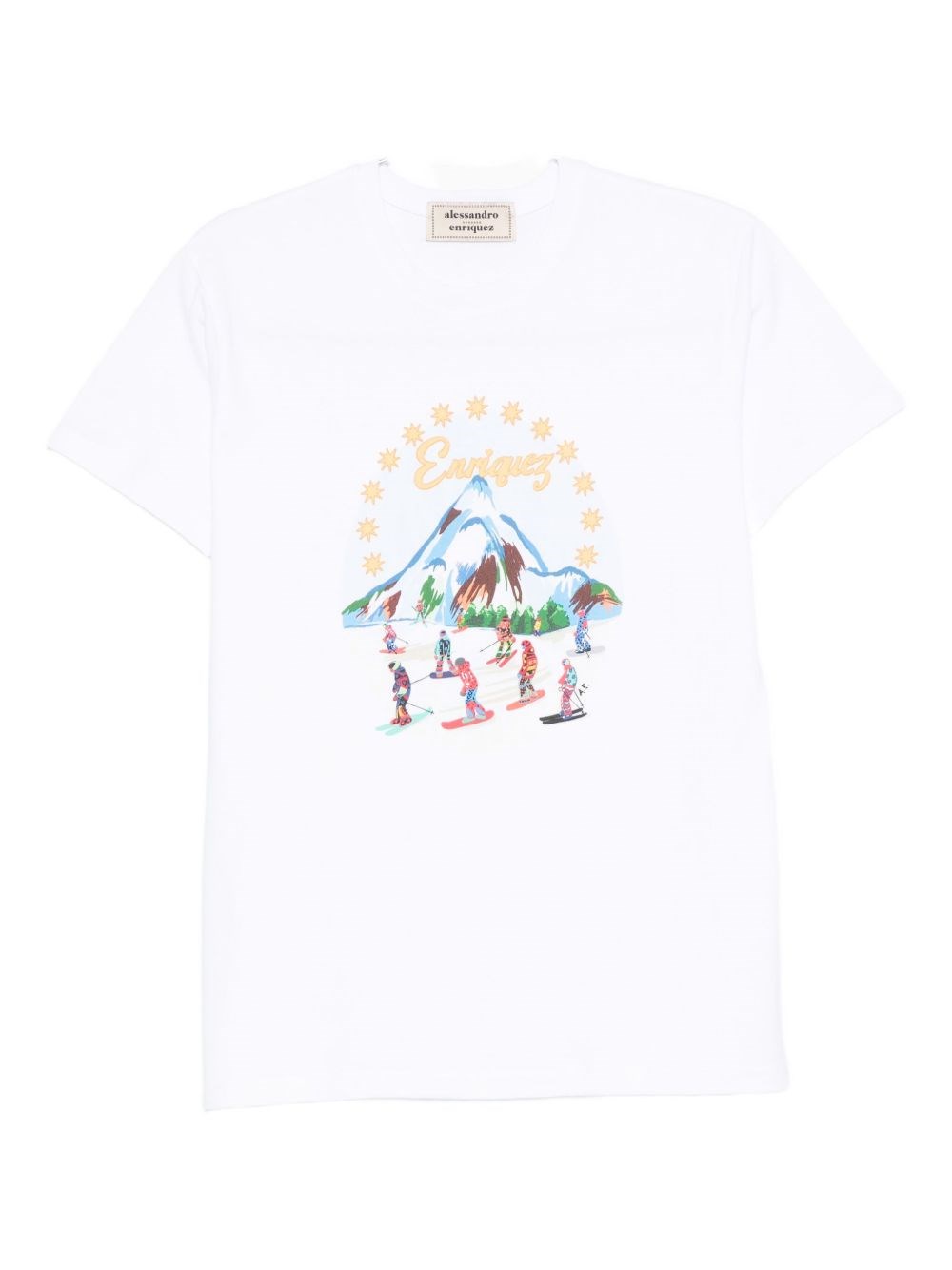 Alessandro Enriquez Embroidered Cotton T-shirt In White