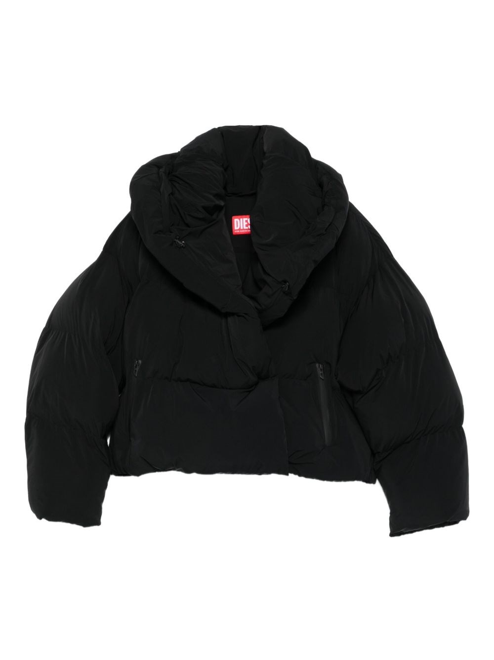 Diesel Quilted High-neck Jacket In Black
