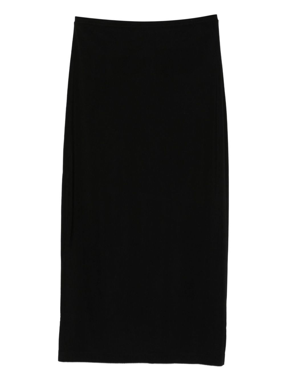 Norma Kamali Rear-vent Midi Skirt In Black