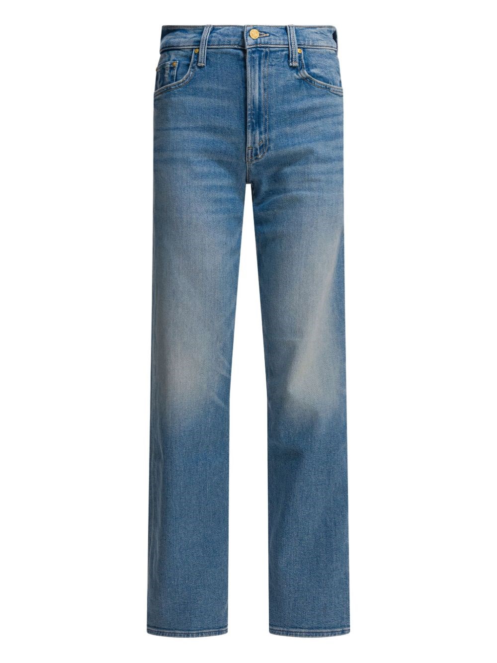 Mother The Spinner Zip Sneak Denim Jeans In Blue