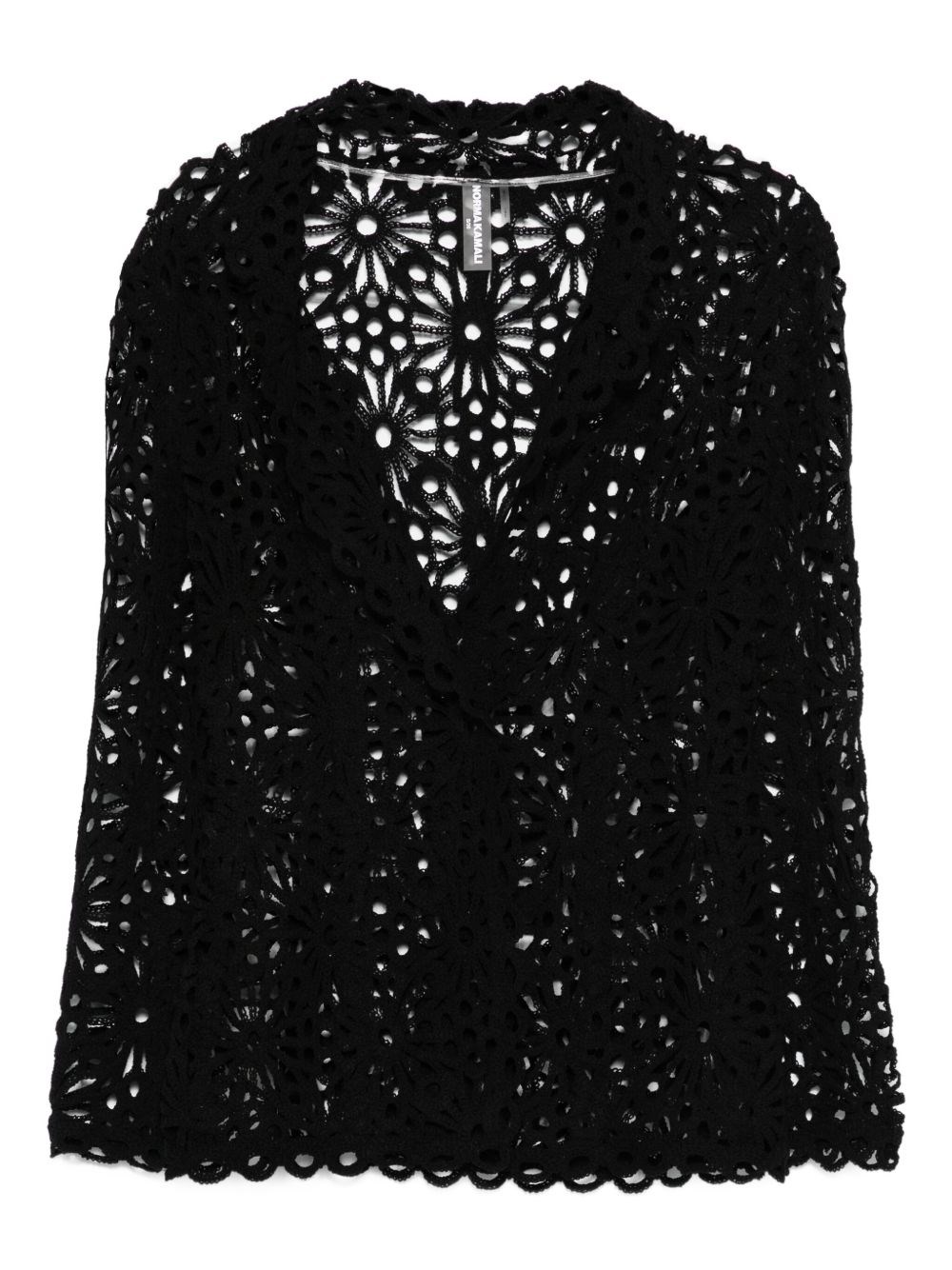Norma Kamali Floral-motif Single-breasted Jacket In Black