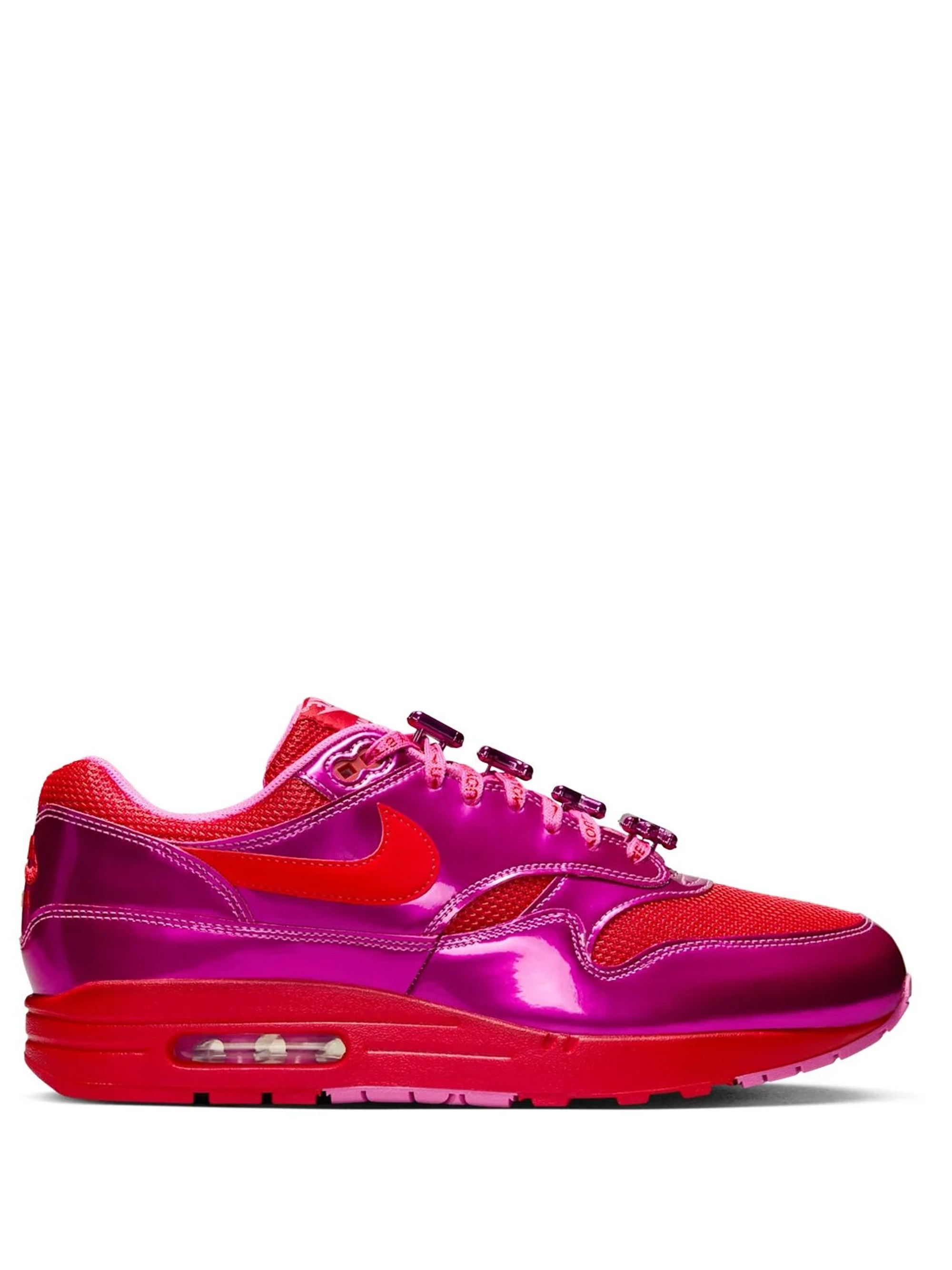 Nike Air Max 1 Prm Sneakers In Fuxia Leather And Fabric In Pink