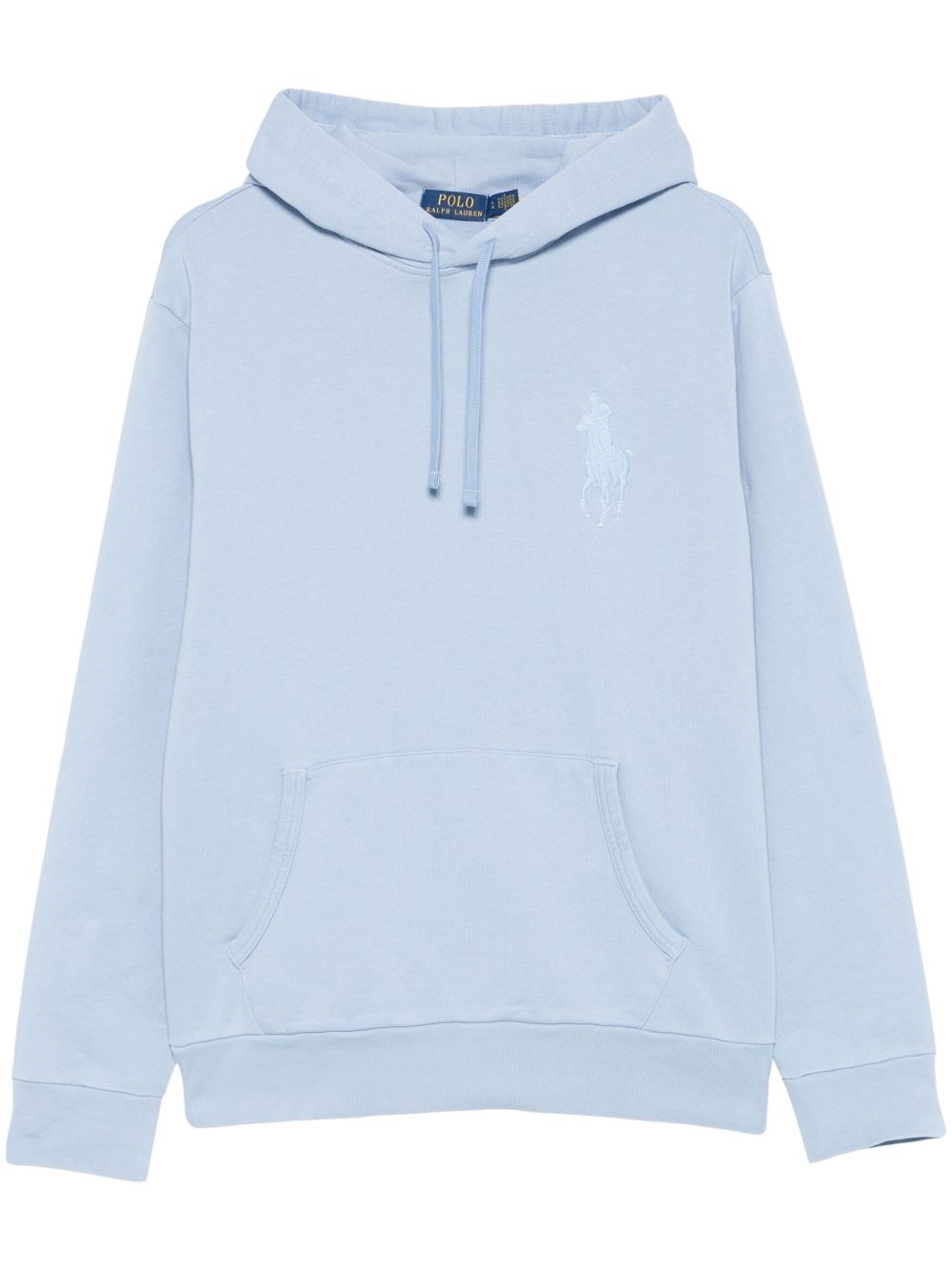 Polo Ralph Lauren Cotton Sweatshirt With Kangaroo Pocket And Drawstring Hood In Blue