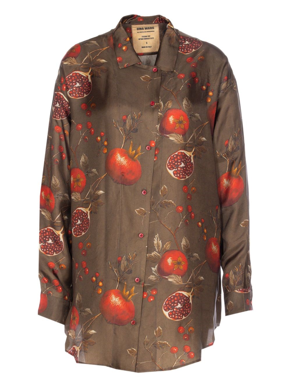 Uma Wang Floral Print Long Sleeve Relaxed Top In Brown