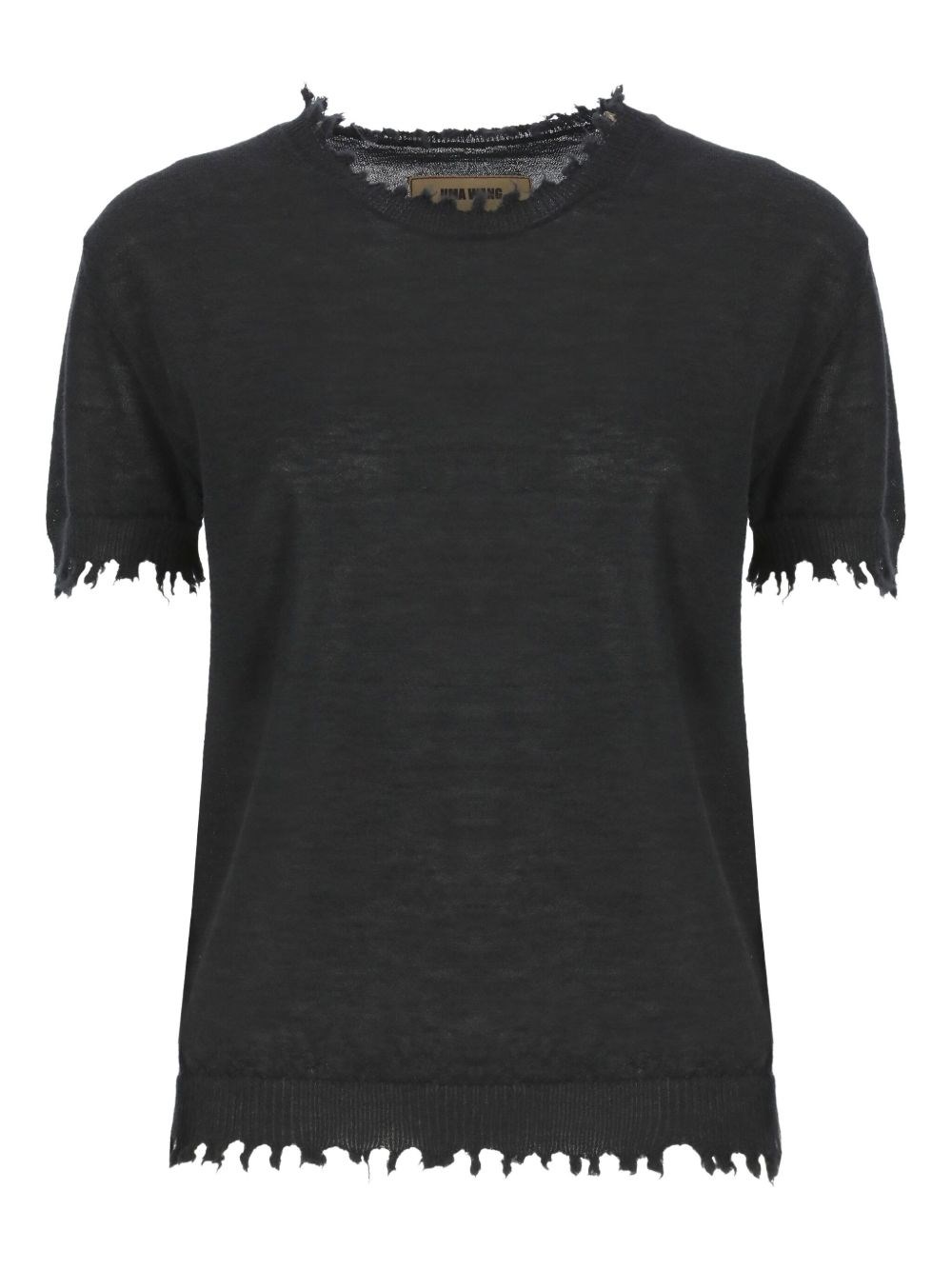 Uma Wang Sleeveless Cashmere Sweater Ripped Edges In Black
