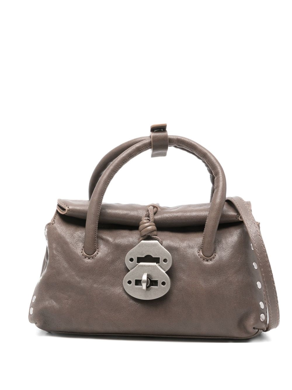 Zanellato Dotta Centauro Small Leather Handbag In Neutral