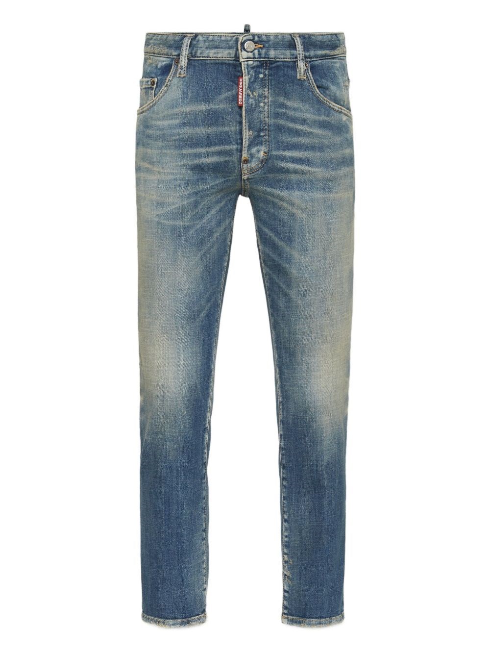 Dsquared2 Faded Skater Jean Trousers Whiskering Effect In Blue