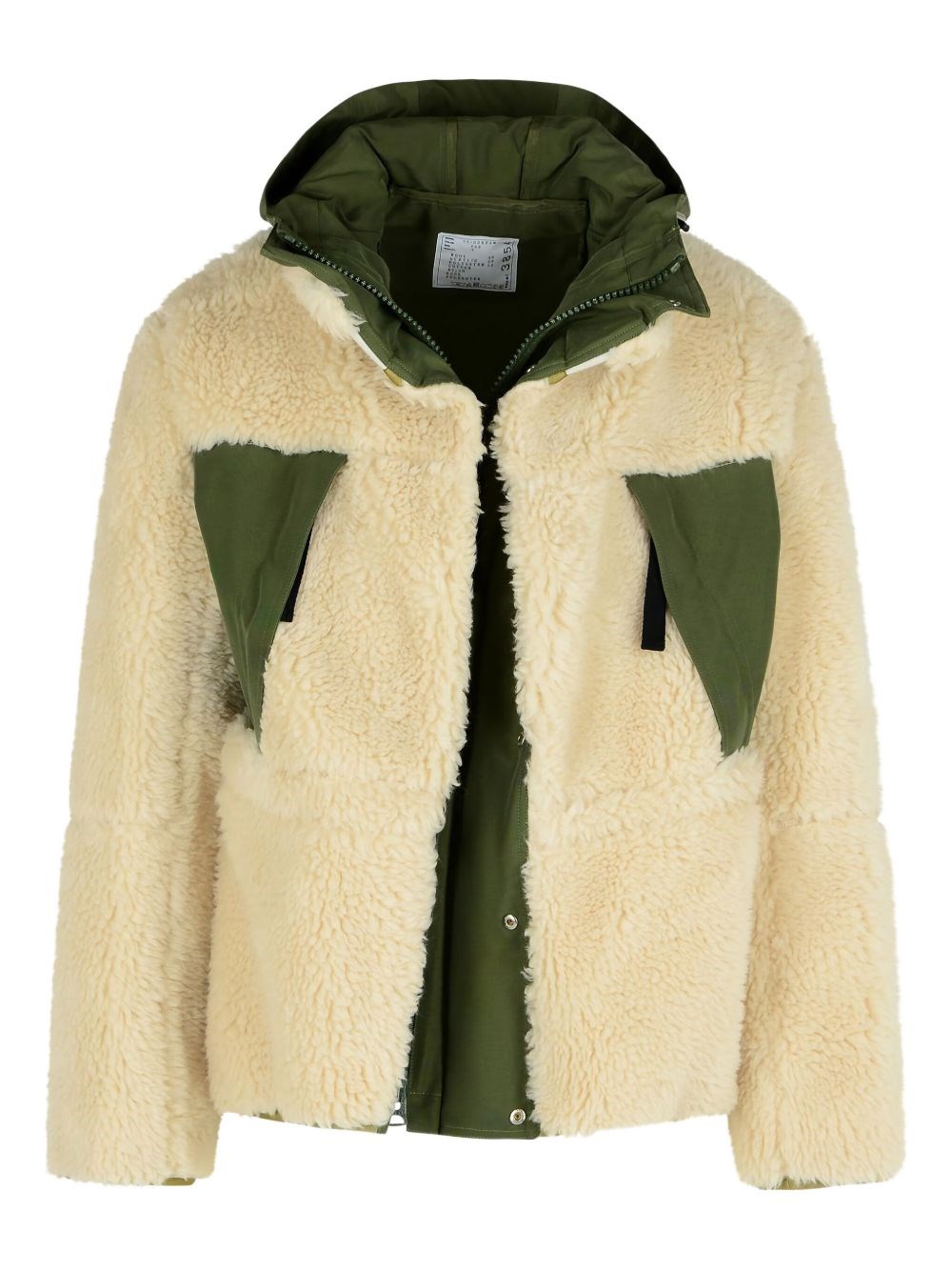 Sacai Sherling Beige Wool Blend Jacket In Sand