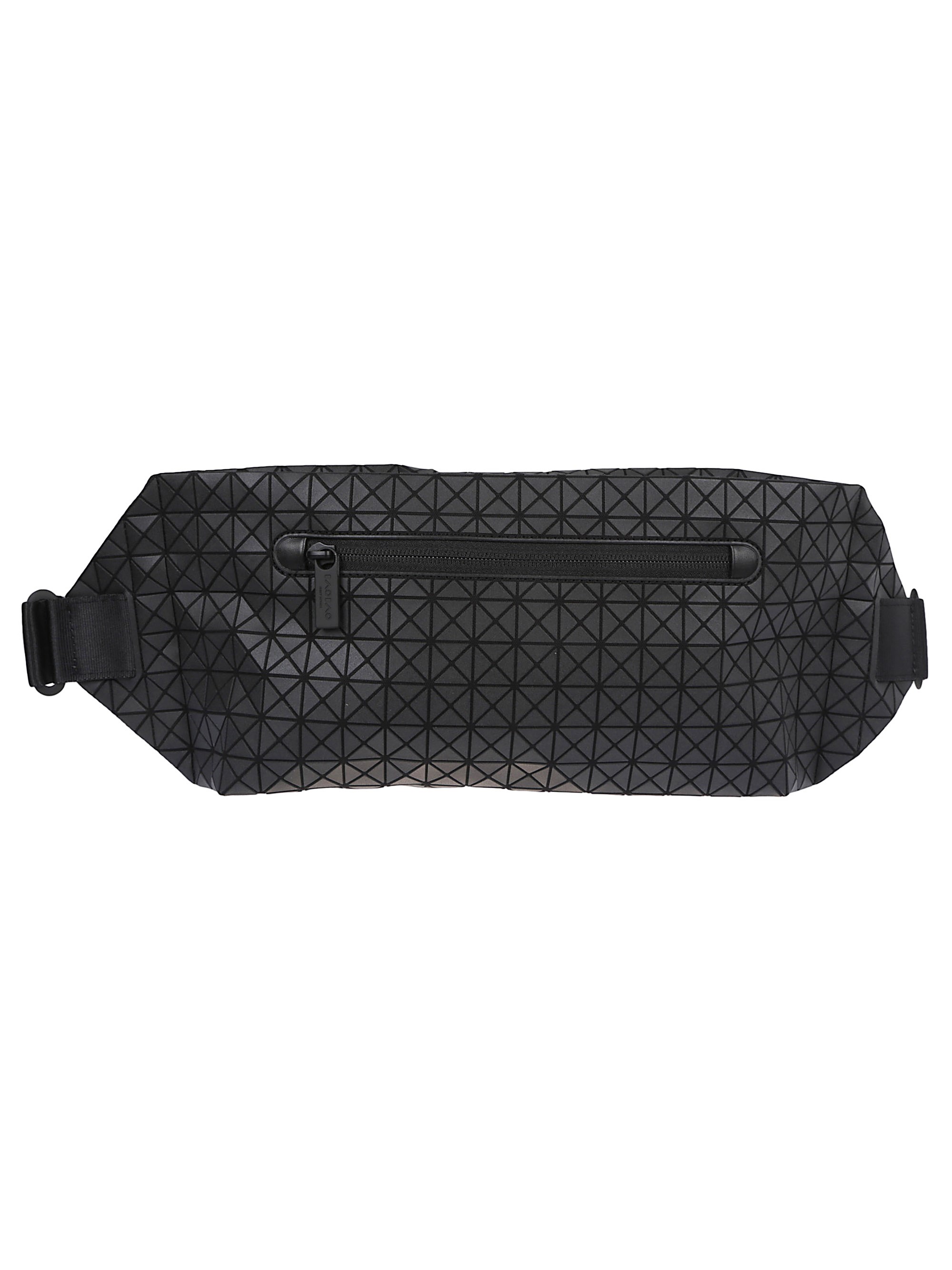 Bao Bao Issey Miyake Geometric Design Leather Shoulder Bag With Textured Surface In Black