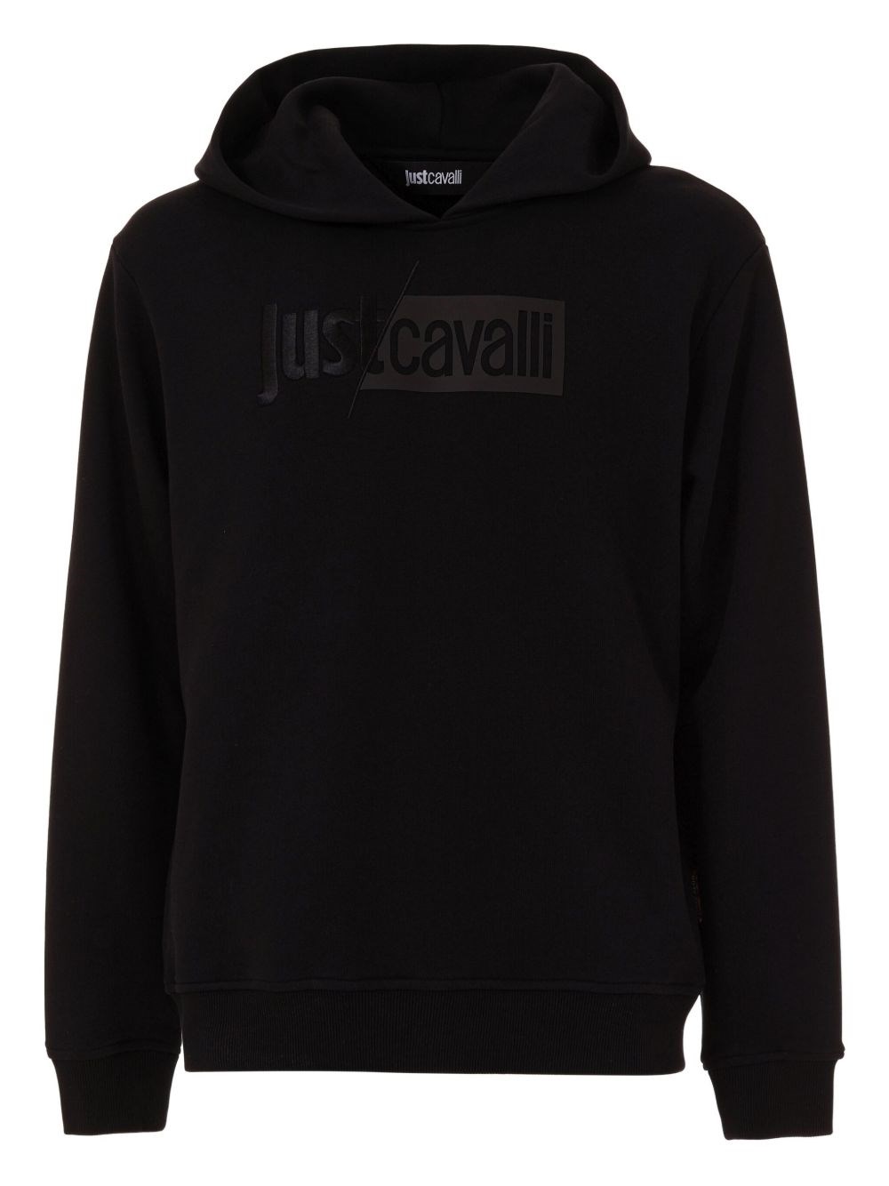 Just Cavalli Hooded Sweatshirt With Tonal Logo Embroidery In Black