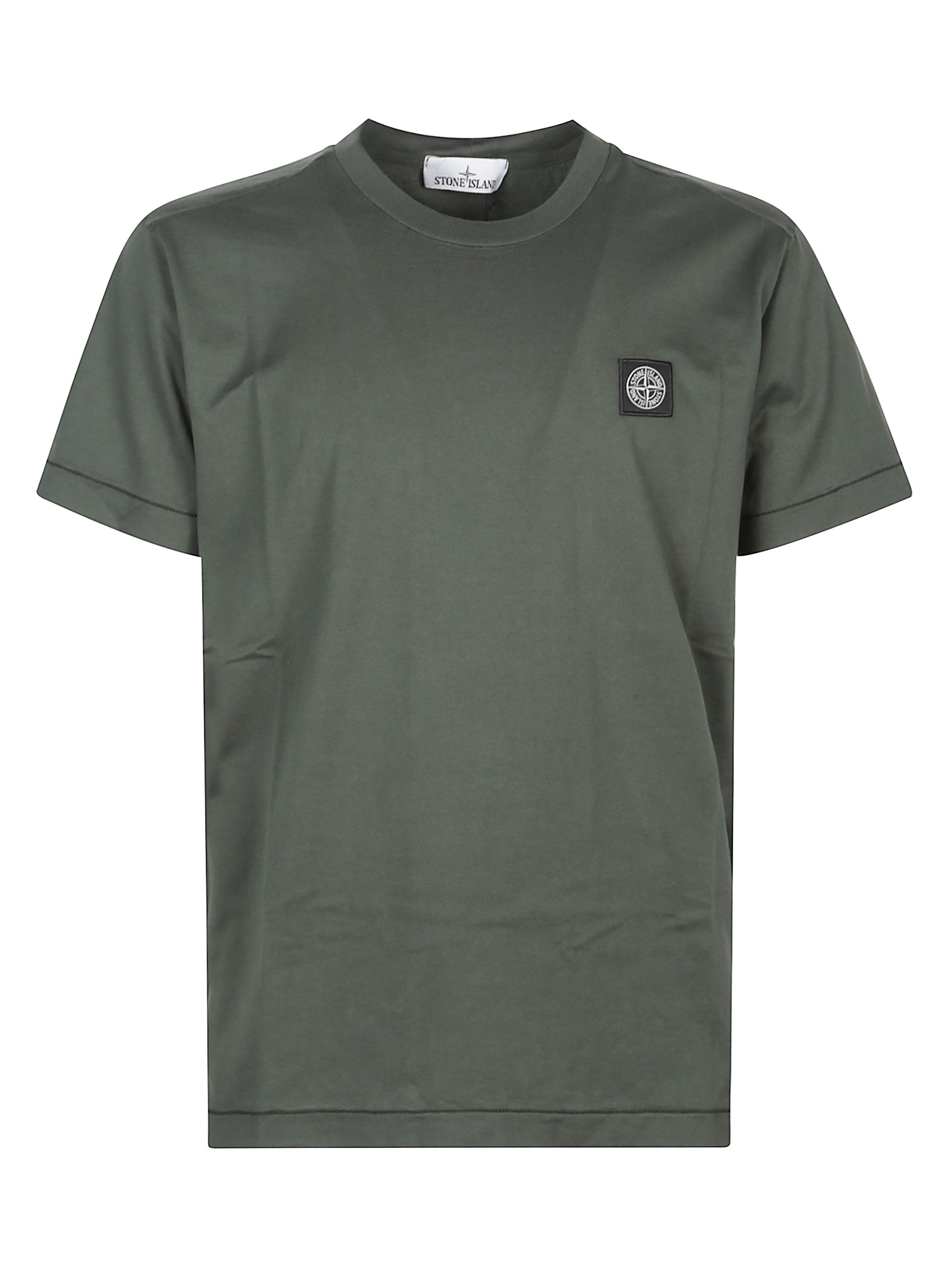 Stone Island Cotton T-shirt With Logo In Green