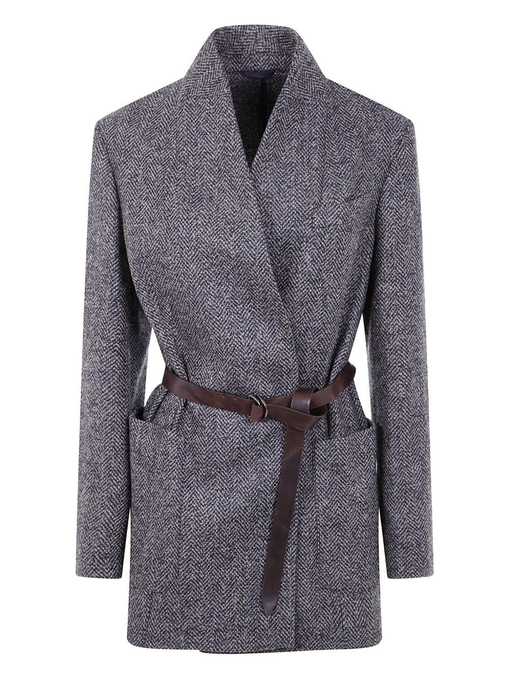 Brunello Cucinelli Wool Blazer Jacket In Blue