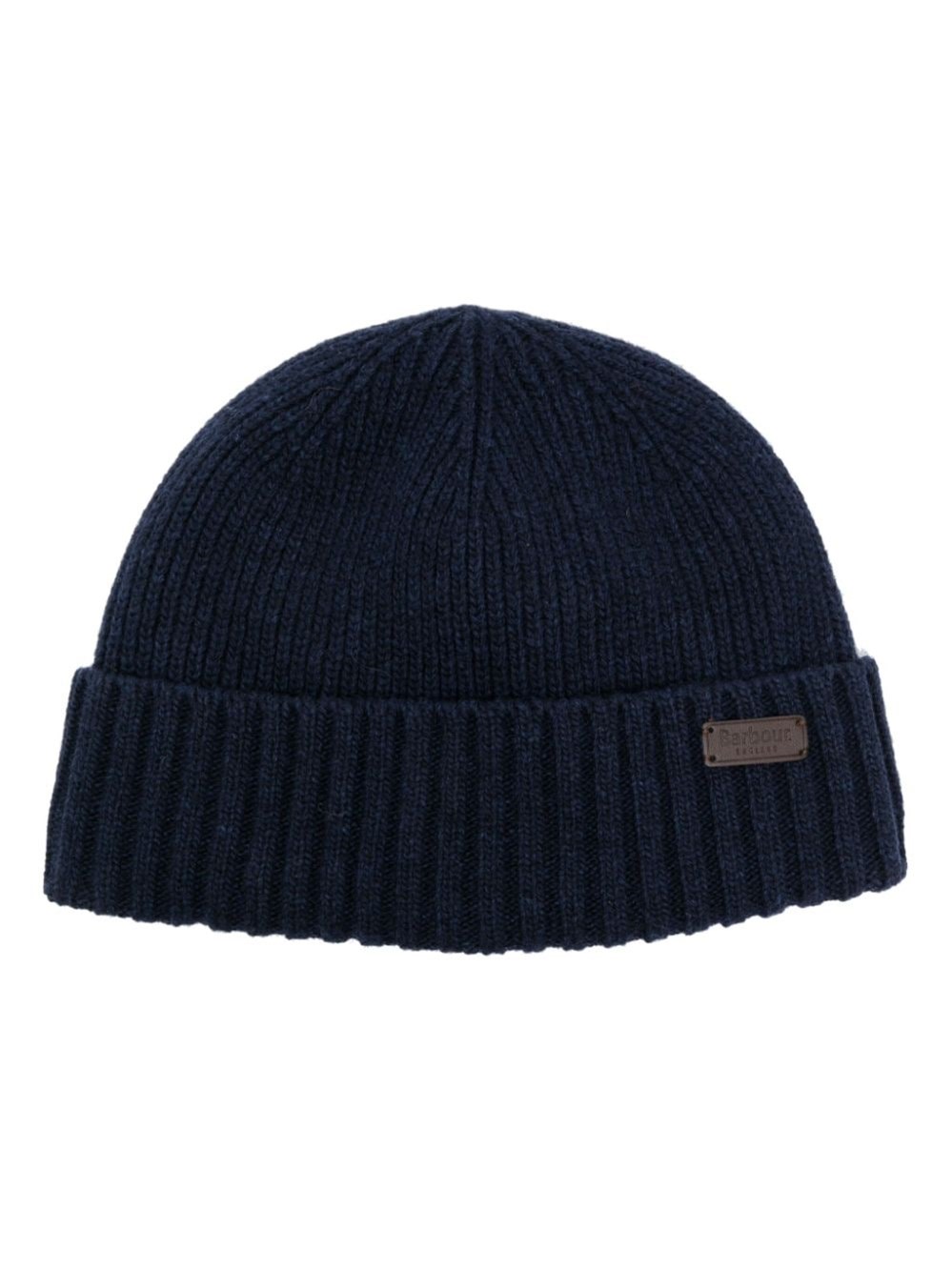 Barbour Logo-patch Ribbed-knit Beanie In Blue