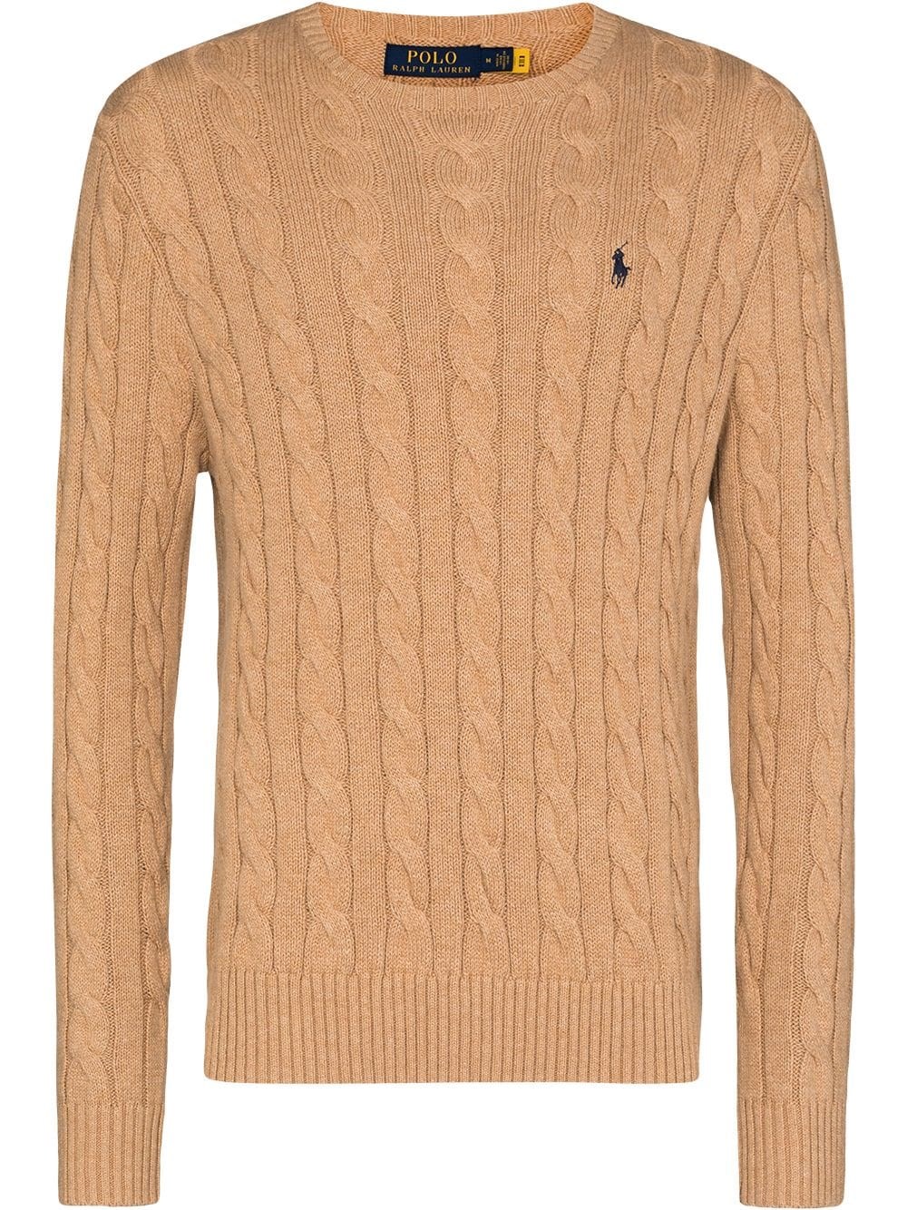Polo Ralph Lauren Wool-cashmere Cable Knit Sweater In Neutral