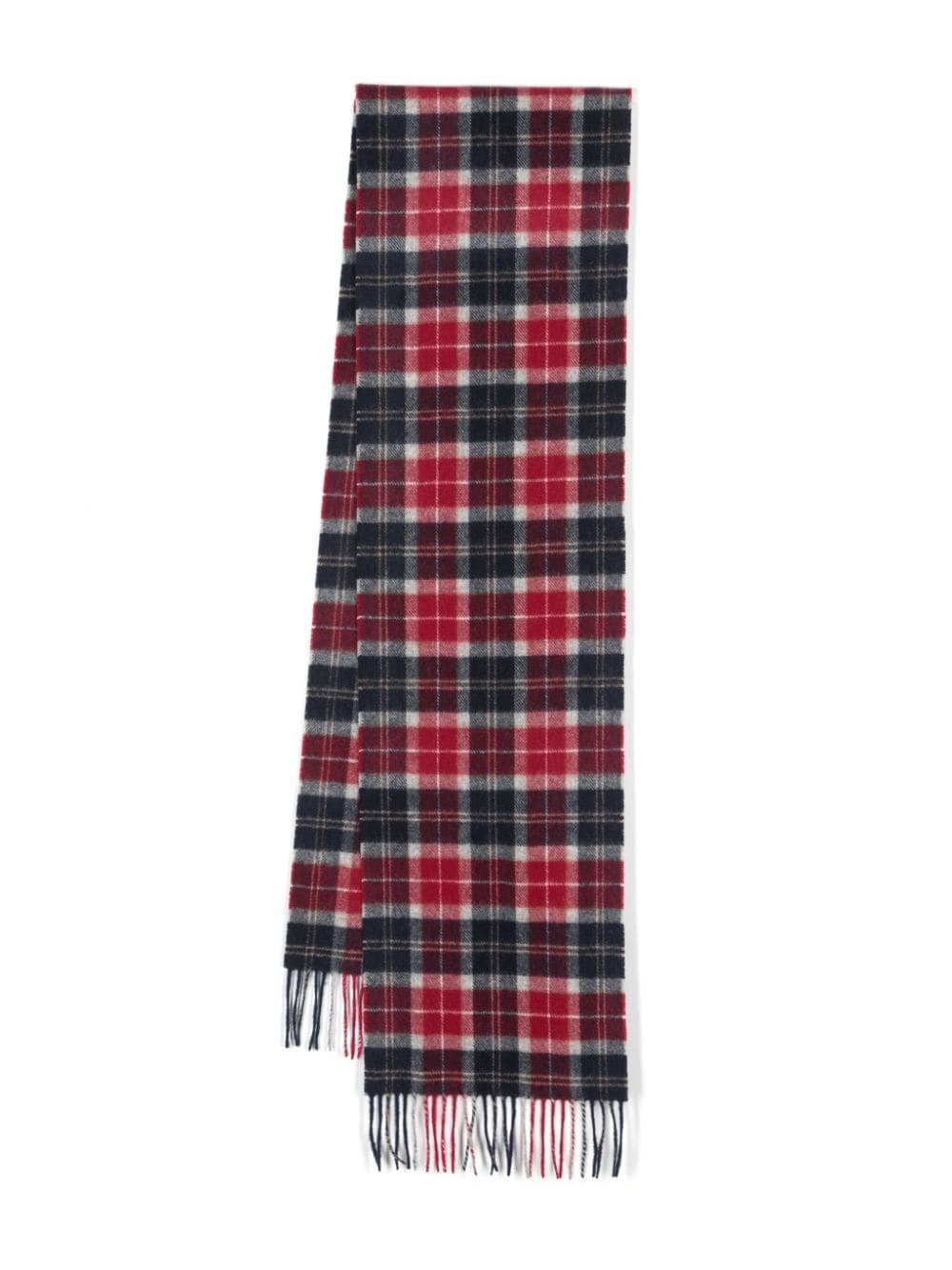 Barbour Mens Cranberry Tartan Tartan-print Lambswool Scarf In Red