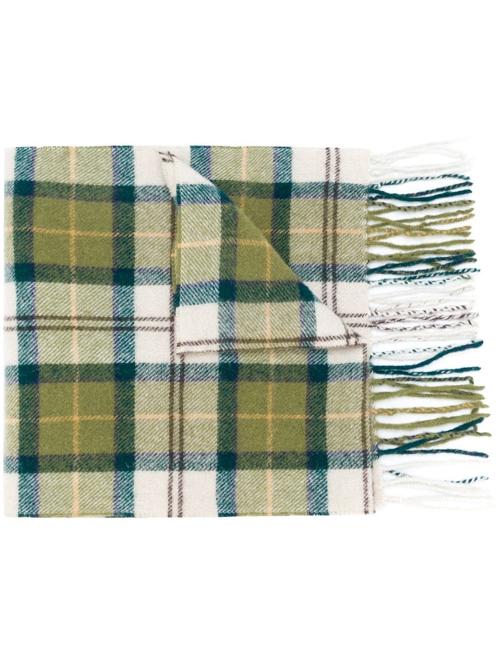 Barbour Tartan Wool Scarf In Green