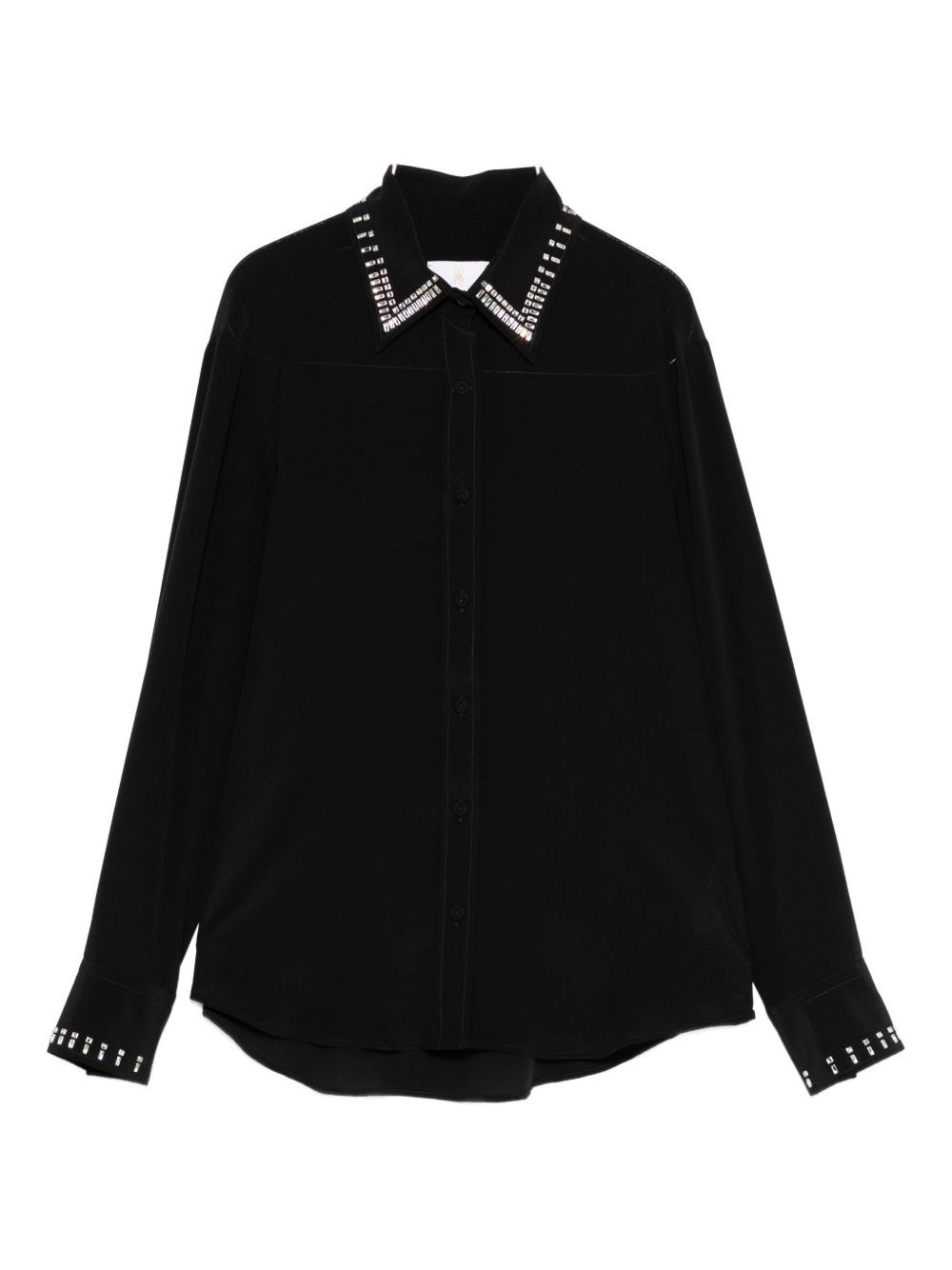 Trame Auree Embellished Long-sleeve Shirt In Black