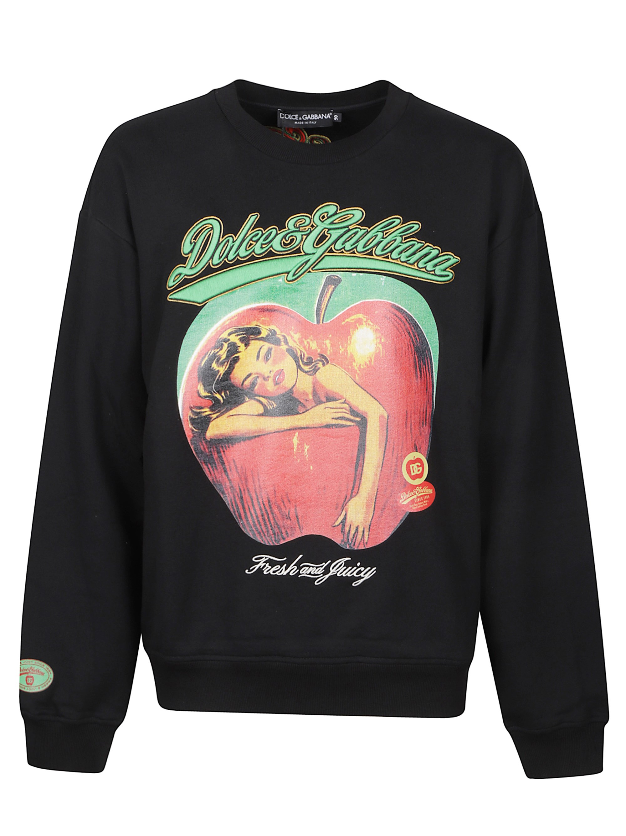 Dolce & Gabbana Sweatshirt With Print And Embroidery In Black