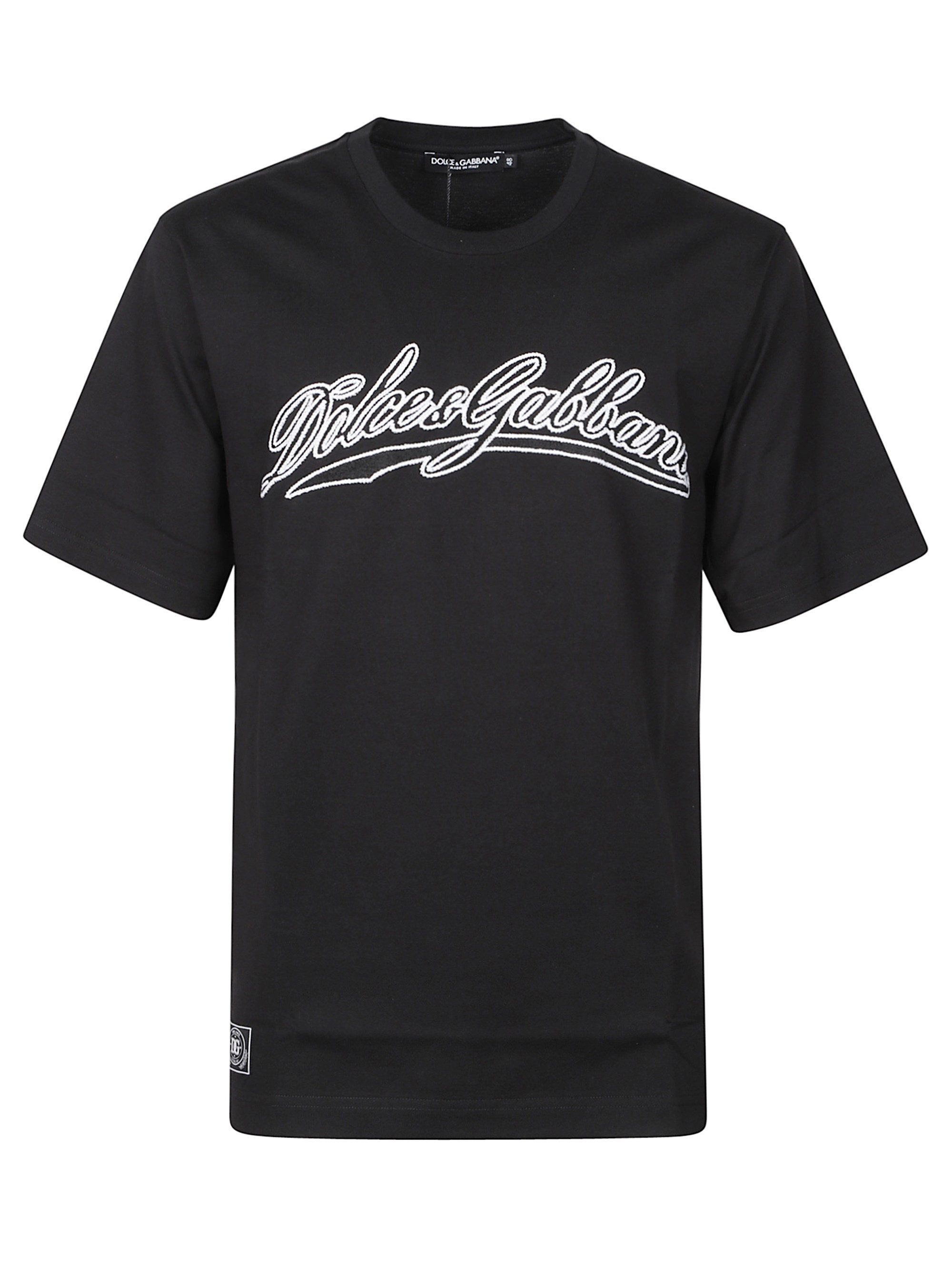 Dolce & Gabbana Men Short Sleeve T-shirt With Logo In Black