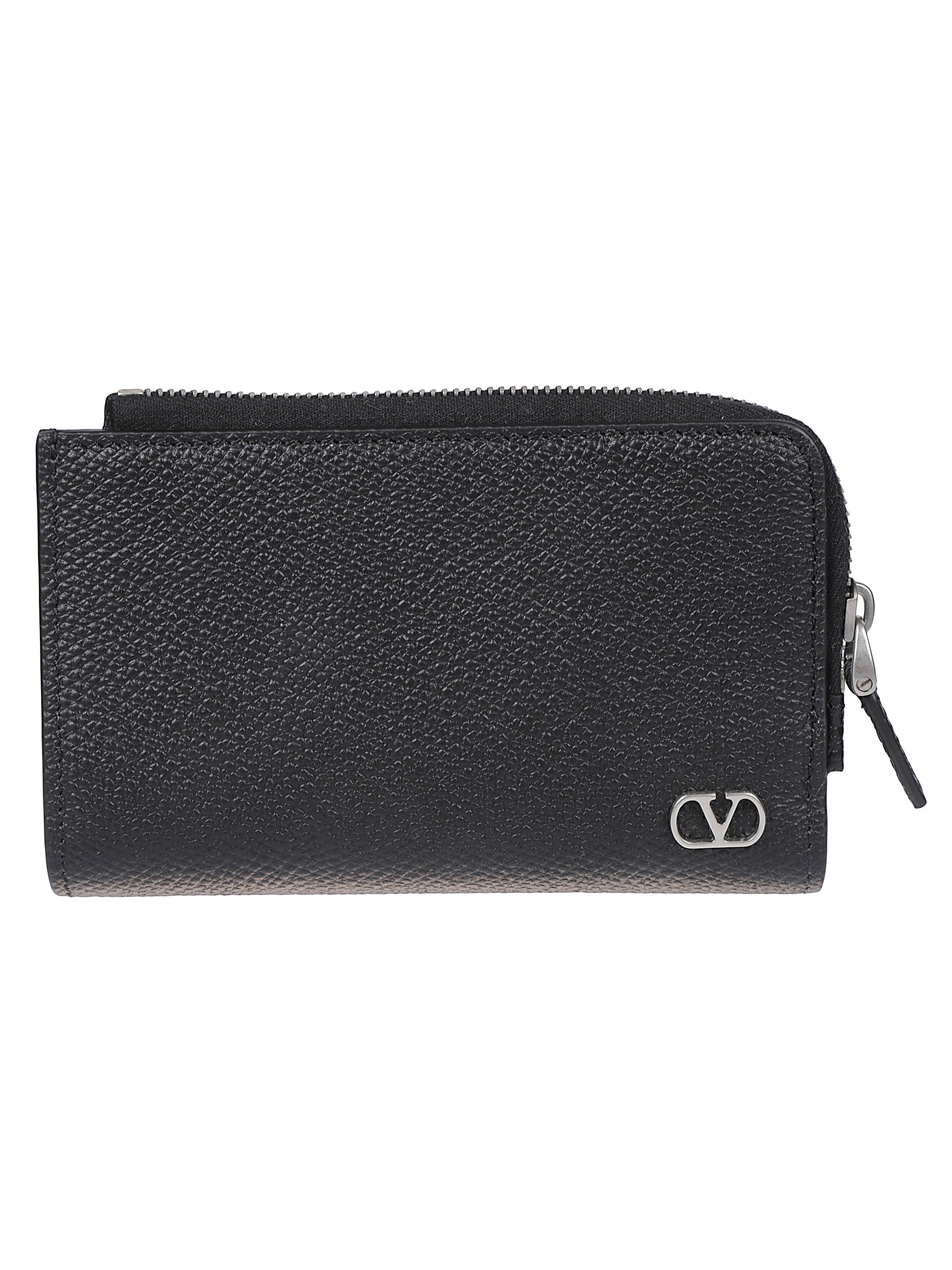 Valentino Garavani Leather Wallet With Logo In Black