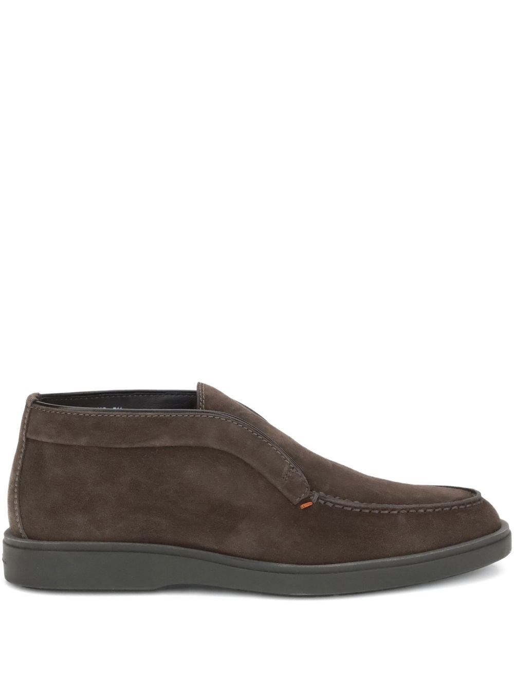 Santoni Brown Suede Slip-on Desert Boot In Brown