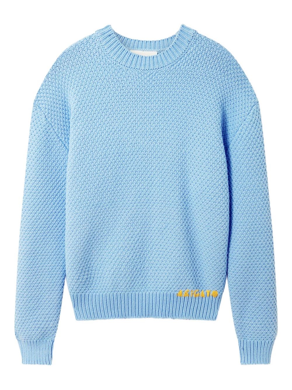 Axel Arigato Block Textured Cotton-blend Sweater In Blue