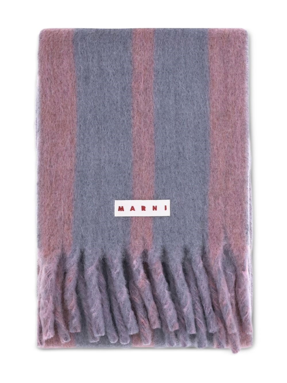 Marni Striped Fringed Scarf In Sand