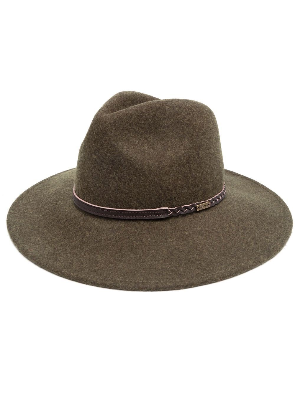 Barbour Wool Hat Fedora In Green