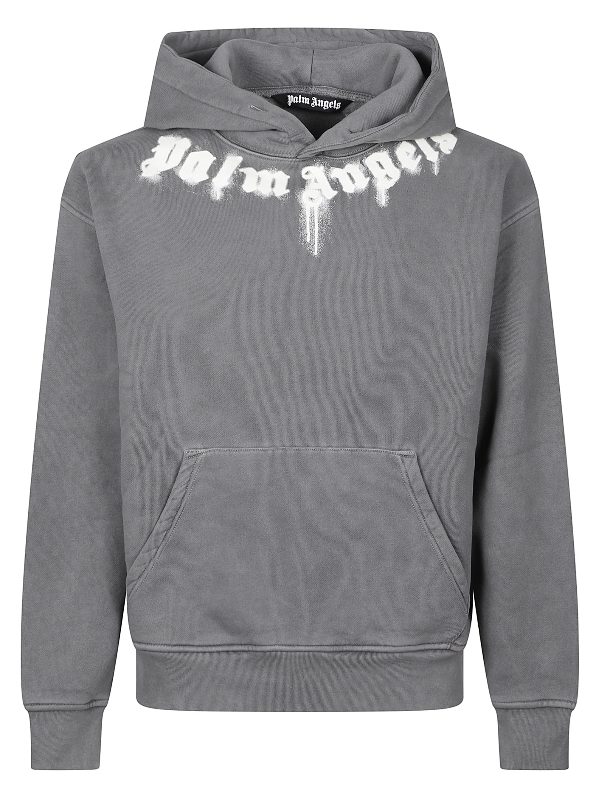 Hoodie With Logo On The Collar - Palm Angels - Modalova
