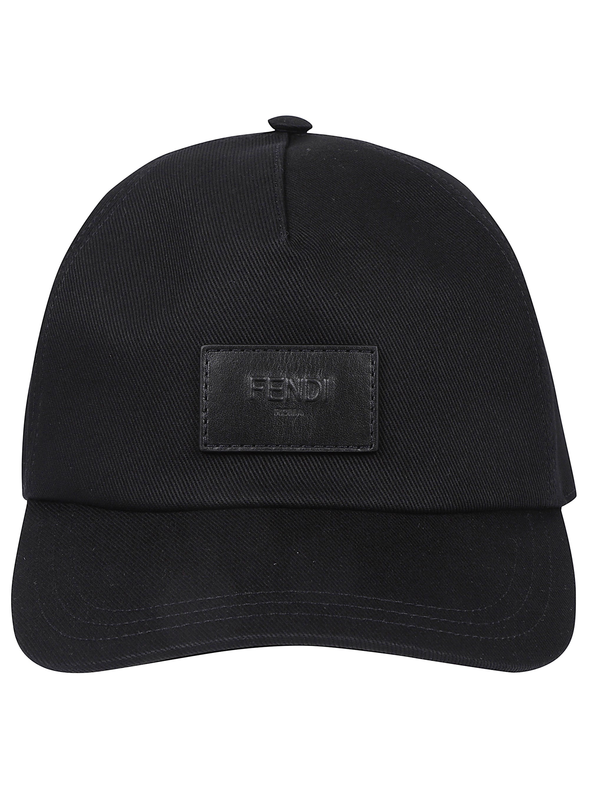 Fendi Baseball Cap With Logo Plaque In Black