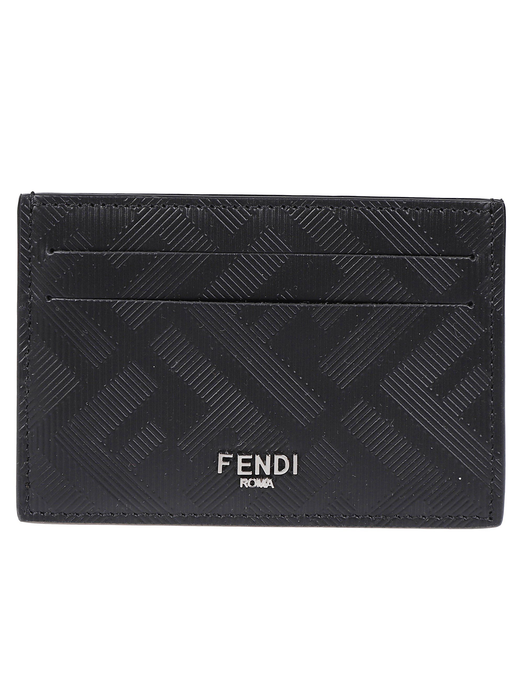 Fendi Men Porta Carte Di Credito Slim Shadow In Black