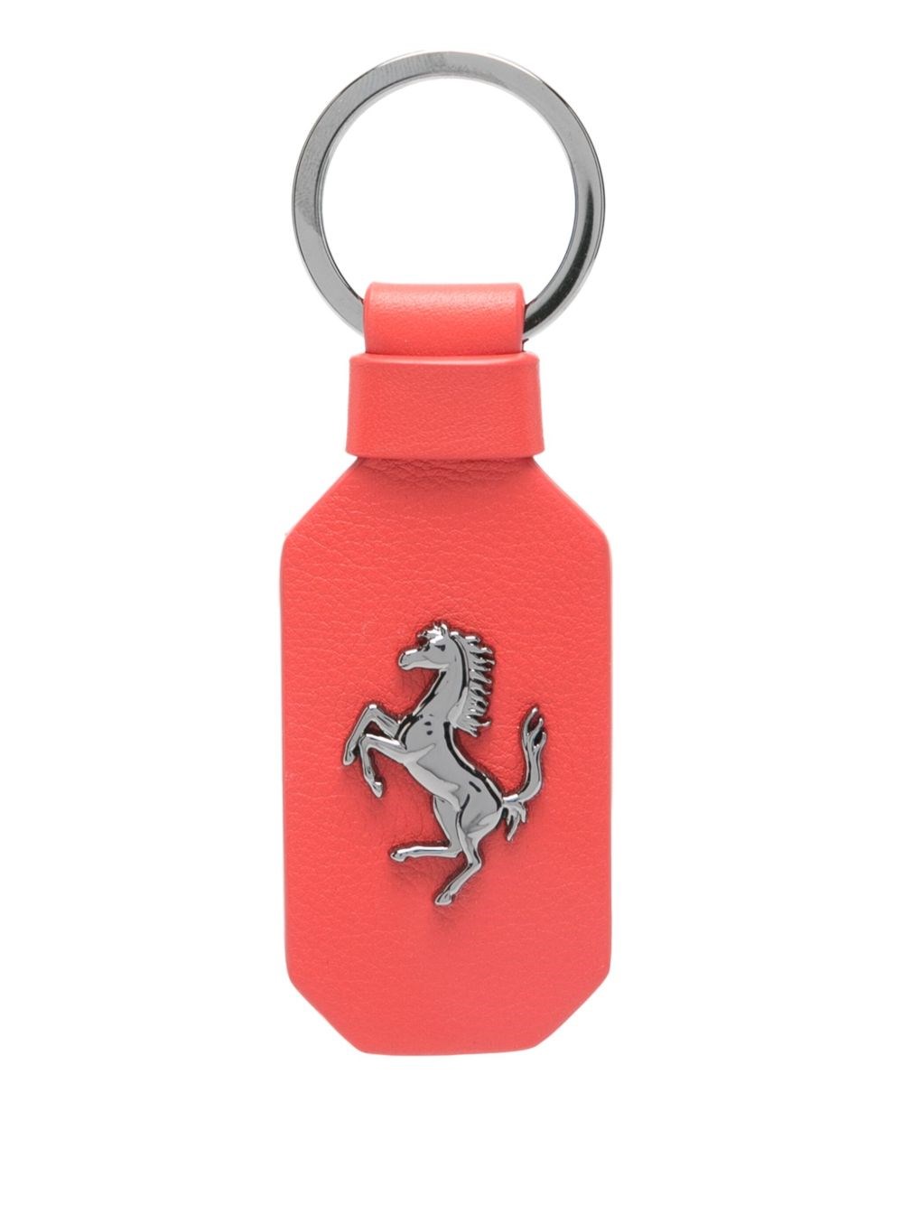 Ferrari Logo Keychain With Rectangular Metallic Emblem In Pink