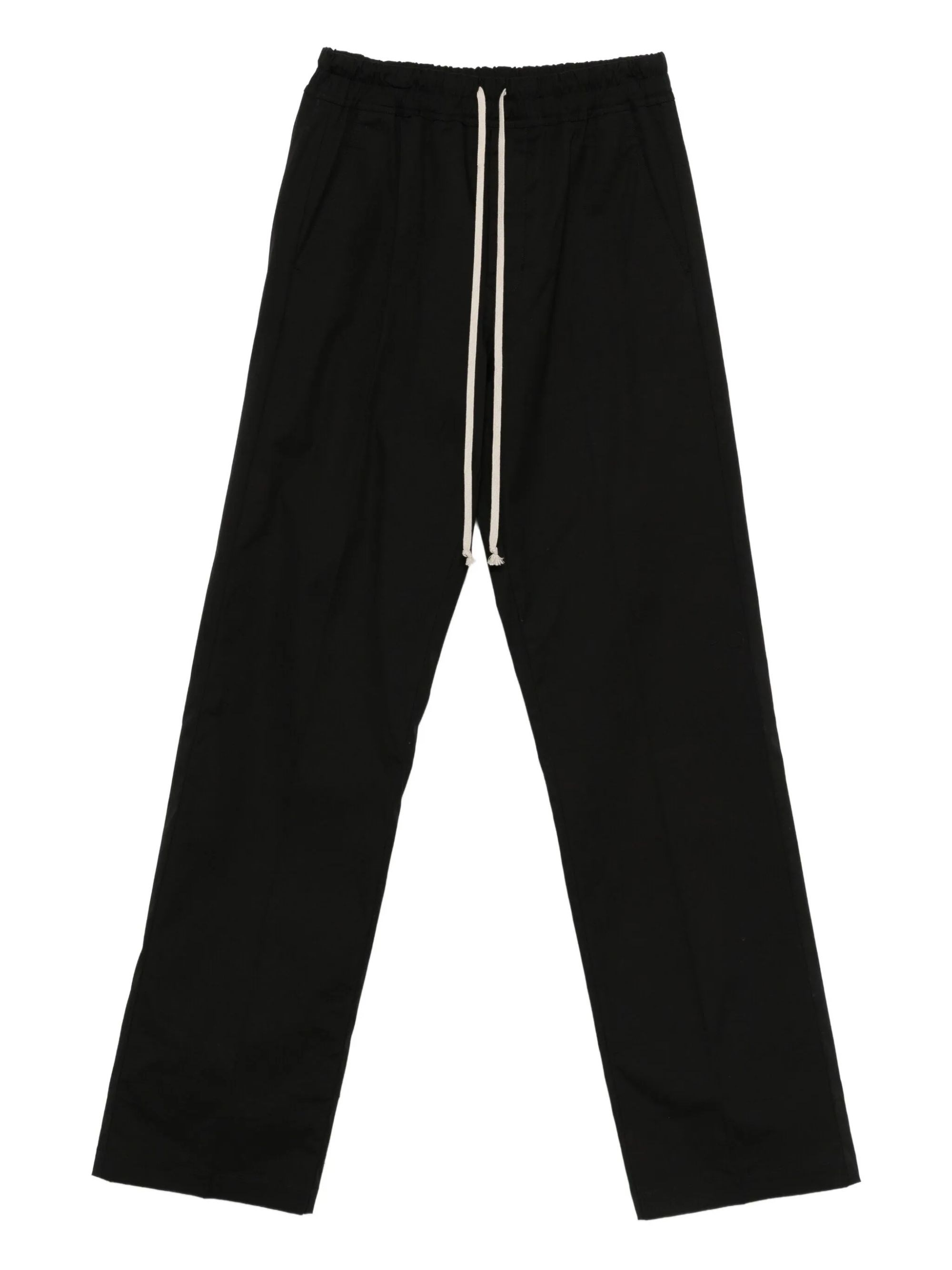 Rick Owens Relaxed Fit Black Trousers With Drawstring Waistband In Black