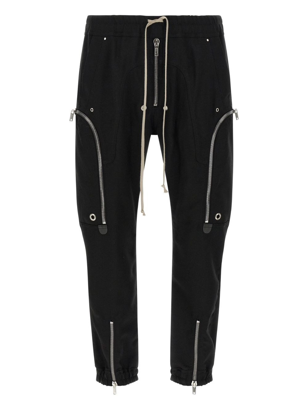 Rick Owens Bauhaus-inspired Cargo Pants With Elastic Waistband In Black